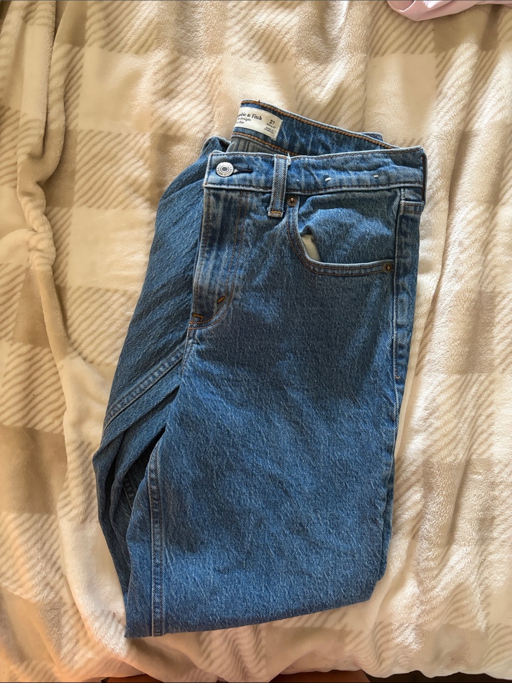 Abercrombie & Fitch Blue Straight-Leg Women's Jeans